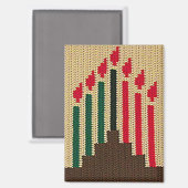 Aimant Bougies de vacances Kwanzaa Crochet artistique Imp (Recto/Verso)
