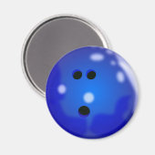 Aimant Boule de Bowling (bleu) (Recto/Verso)