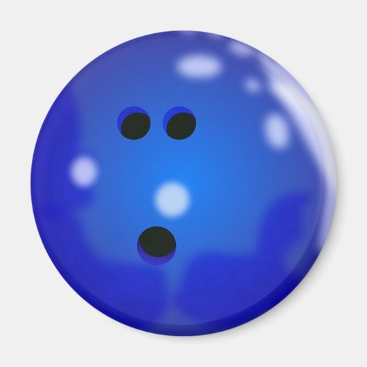 Aimant Boule de Bowling (bleu) (Devant)