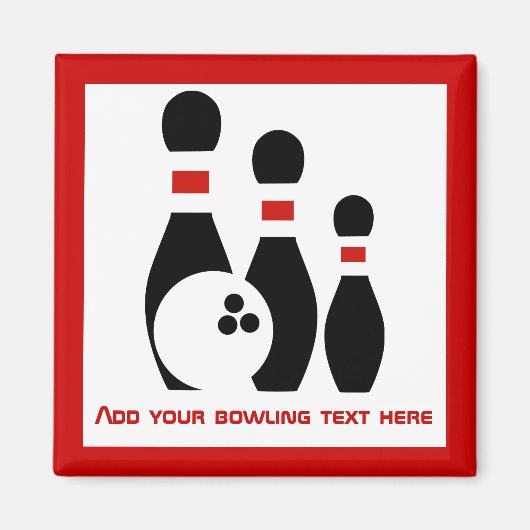 Aimant Boule de bowling et broches personnalisées (Devant)