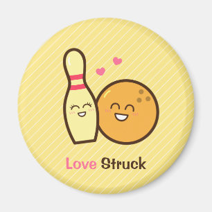 Aimant Boule de bowling et quille amusants et mignons, am
