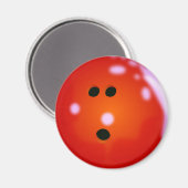 Aimant Boule de Bowling (rouge) (Recto/Verso)