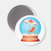 Aimant Boule de neige de plage (Recto/Verso)