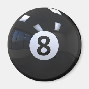 Aimant Boule de piscine de billard de no. 8 de noir