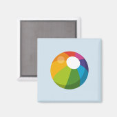 Aimant Boule de plage multicolore (Recto/Verso)