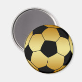 AIMANT BOULE DE SOCCER OR ET NOIR (Recto/Verso)