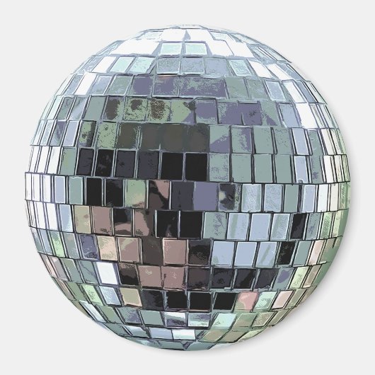Aimant Boule Disco - Argent (Devant)
