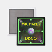 Aimant Boule Disco des années 70 personnalisable (Recto/Verso)