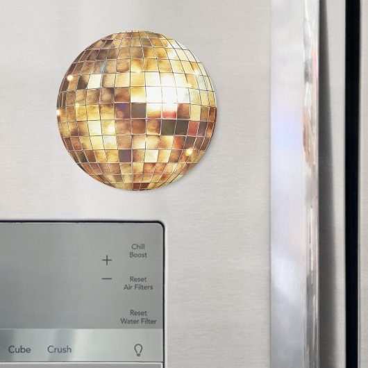 Aimant Boule disco en or (In situ (réfrigérateur))