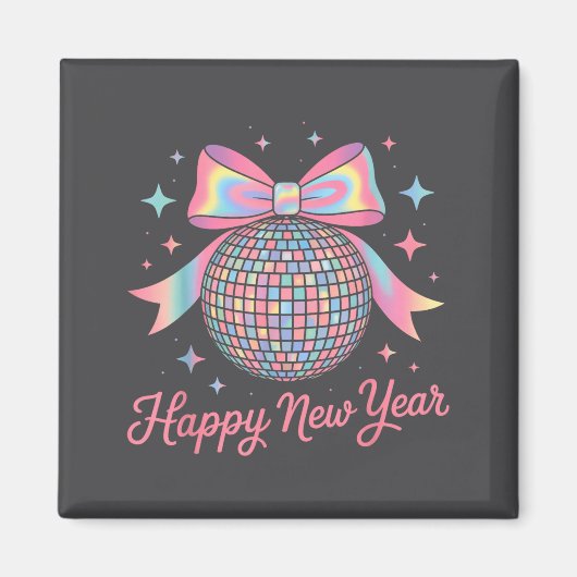 Aimant Boule disco luxe dorée Bonne année (Devant)