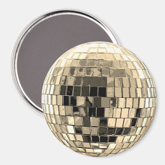 Aimant Boule Disco - Or (Recto/Verso)