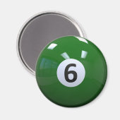 Aimant Boule Green No 6 Billard (Recto/Verso)