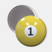 Aimant Boule Jaune N° 1 Billard (Recto/Verso)