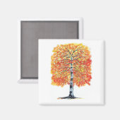 Aimant Bouleau à feuilles d'automne (Recto/Verso)