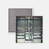 Aimant Bouleau en verre biseauté arbres argent métallique (Recto/Verso)