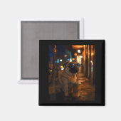 Aimant Bouledogue avec café glacé (Recto/Verso)