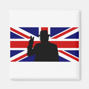 Aimant Bouledogue de Wiinston Churchill les Anglais