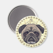 Aimant Bouledogue Fleur De Lis (Recto/Verso)
