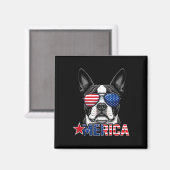 Aimant Bouledogue français 4 juillet merica drapeau améri (Recto/Verso)