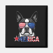 Aimant Bouledogue français 4 juillet merica drapeau améri (Devant)