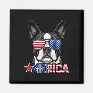 Aimant Bouledogue français 4 juillet merica drapeau améri