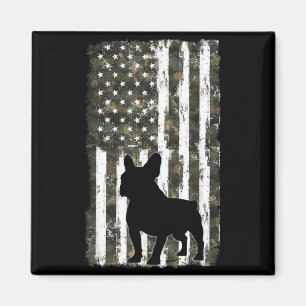 Aimant Bouledogue français camouflage drapeau américain U