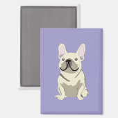 Aimant Bouledogue français crème, (Recto/Verso)