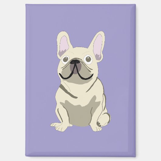 Aimant Bouledogue français crème, (Recto)