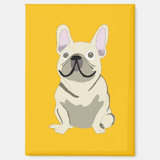 Aimant Bouledogue français crème (Recto)