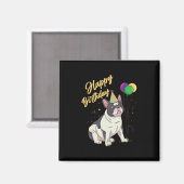 Aimant Bouledogue français d'anniversaire  (Recto/Verso)