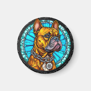 Aimant Bouledogue français dans un design orné