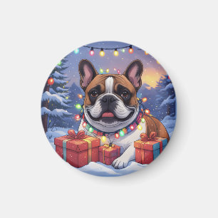 Aimant Bouledogue français French Bulldog Noël