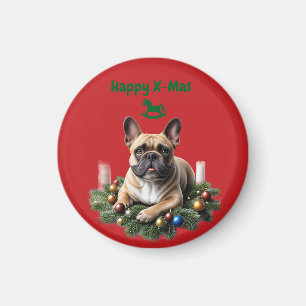 Aimant Bouledogue français French Bulldog Noël