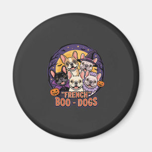 Aimant Bouledogue français Halloween Boo Dogs Vector