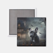 Aimant Bouledogue français Halloween effrayant (Recto/Verso)