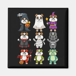 Aimant Bouledogue Spooky Boo-Jee Horreur Citrouille Boule