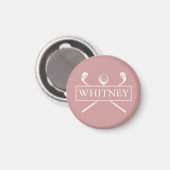 Aimant Boules de golf personnalisées Dusty Rose (Recto/Verso)