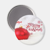 Aimant Boules de Noël, Joyeux Noël (Recto/Verso)