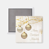 Aimant Boules de Noël ornées d'argent et d'or (Recto/Verso)
