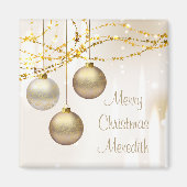 Aimant Boules de Noël ornées d'argent et d'or (Devant)