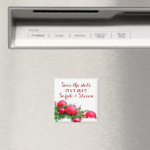 Aimant Boules de Noël rouges Sauvez la date (In Situ (Lave-vaisselle))