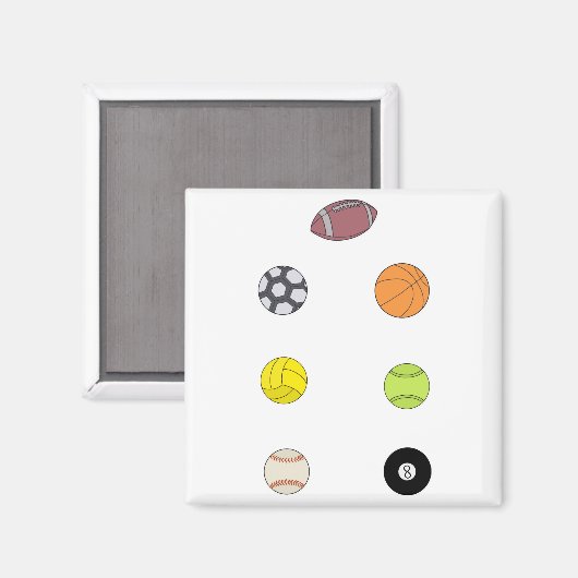 Aimant Boules de sport (Recto/Verso)