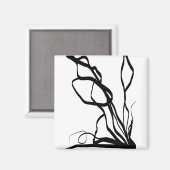 Aimant Bouquet Blanc : Abstrait blanc & noir (Recto/Verso)