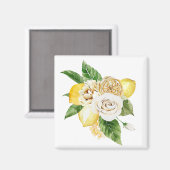 Aimant Bouquet de citrons et de rose (Recto/Verso)