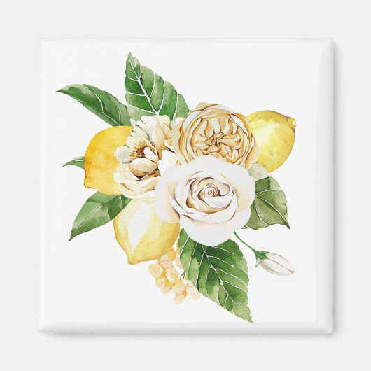 Aimant Bouquet de citrons et de rose (Devant)