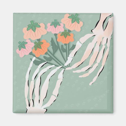 Aimant Bouquet de citrouilles squelettes Mariage Hallowee (Devant)