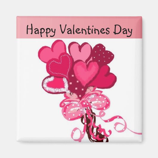 Aimant Bouquet de cœurs de la Saint-Valentin (Devant)