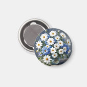 Aimant Bouquet de fleurs aquarelle élégantes marguerites (Recto/Verso)