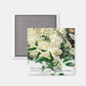 Aimant Bouquet de fleurs blanches Enregistrer l'aimant de (Recto/Verso)