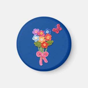Aimant Bouquet de fleurs de Crochet Imprimer Porte - clé